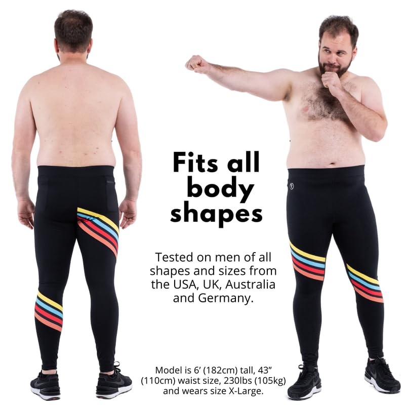 Kapow Meggings Performance Pro - Men's Compression Leggings with Pockets for Running, Gym & Training | Moisture-Wicking Athletic Wear for Workouts & Active Lifestyle