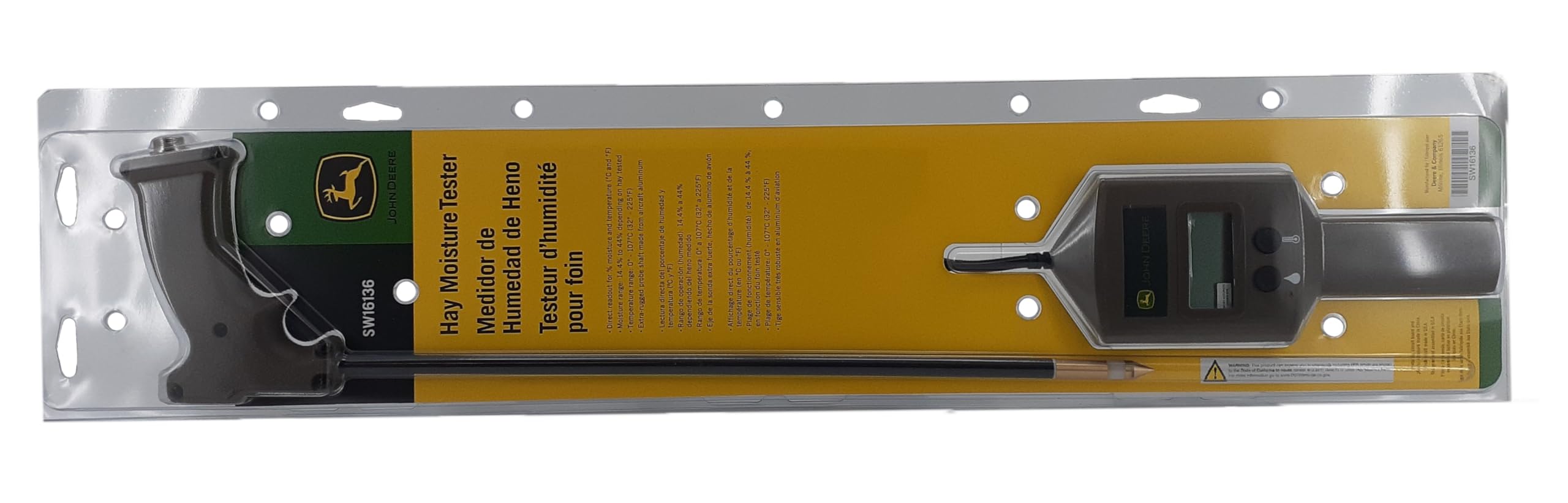 John Deere SW16136 Hay Moisture Tester - Digital Forage & Bale Moisture Analyzer for Farmers & Ranchers - Perfect for Field Testing & Storage Management