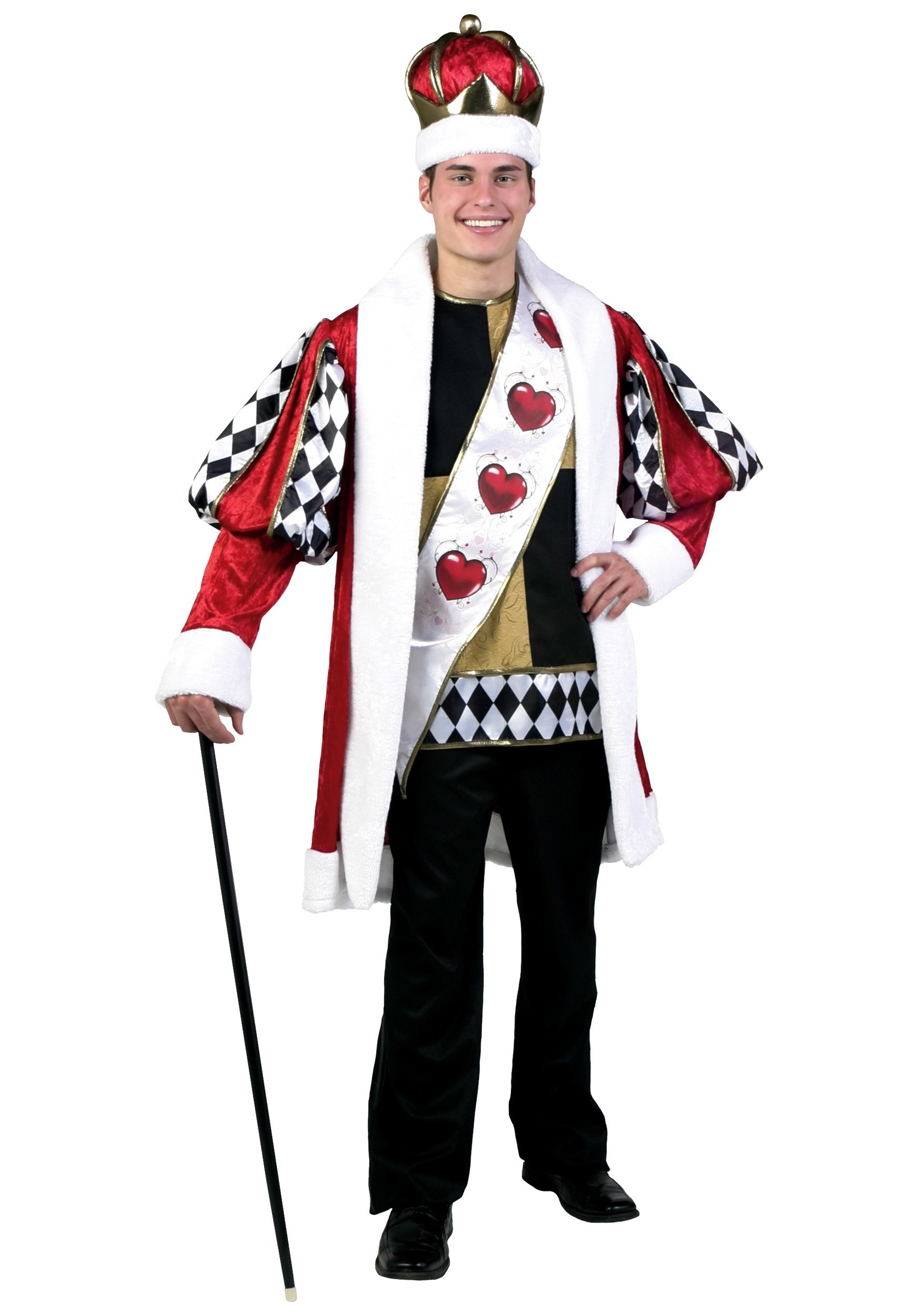 Men's Wonderland King Costume Plus Size - Deluxe King of Hearts Halloween Costume for Adults | Renaissance Fair, Cosplay, Themed Parties & Events