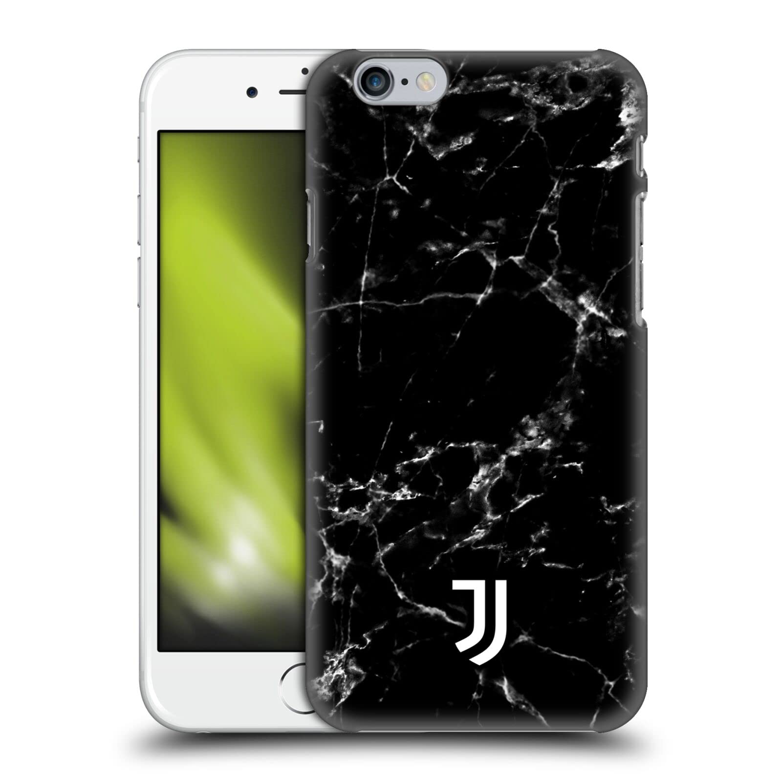 Officially Licensed Juventus Football Club Marble Hard Back Case for iPhone 6/6s - Durable Protective Cover with Stylish Black Marble Design - Perfect for Soccer Fans and iPhone Protection