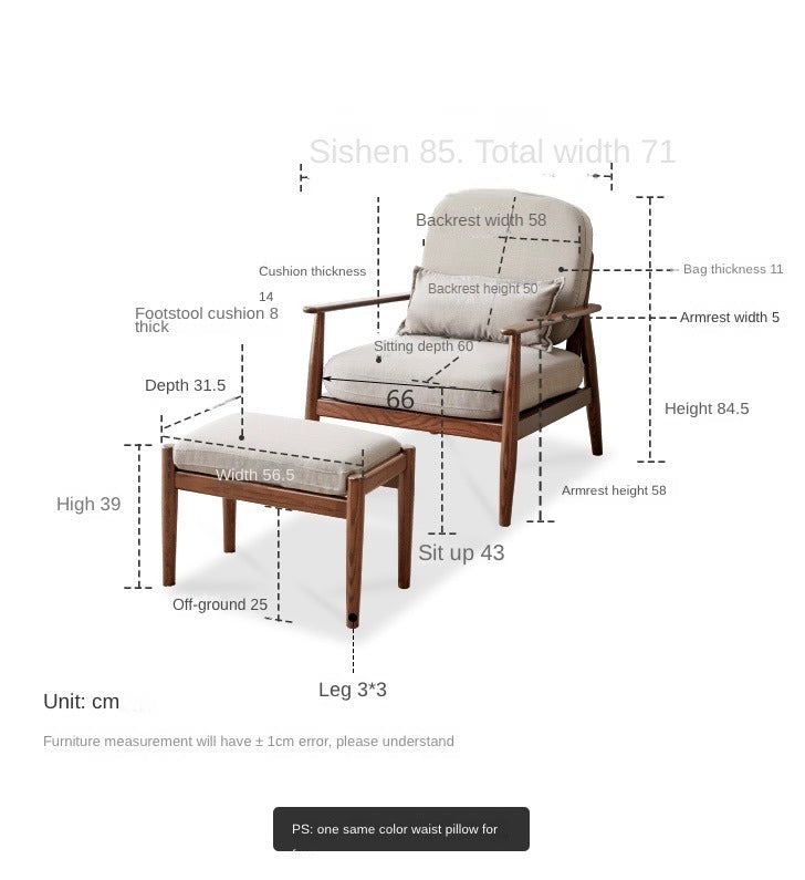 Solid Oak Wood Walnut Finish Leisure Combination Set - Perfect for Living Room, Bedroom, or Office Furniture