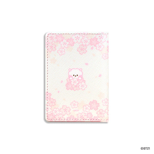 BT21 Cherry Blossom Mini RJ Card Holder - Cute Kpop BTS Accessory for Credit Cards, ID & Cash - Perfect for Fans, Travel & Everyday Use