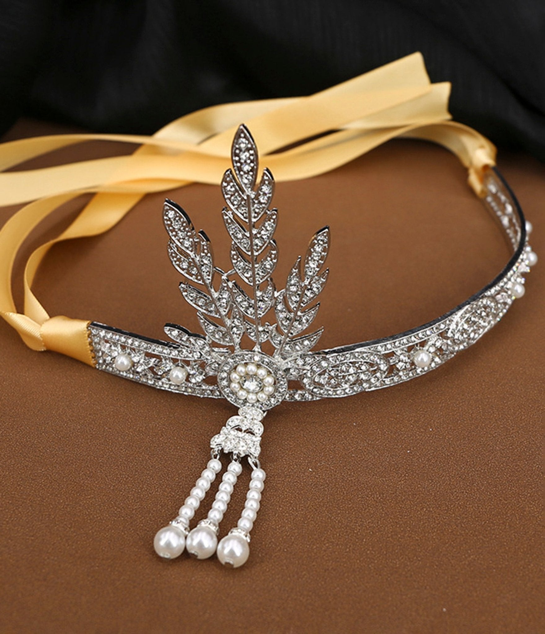 Vintage Silver Crown Flapper Headdress - 1920s Gatsby Style Headpiece for Women | Perfect for Roaring 20s Parties, Halloween Costumes & Burlesque Performances