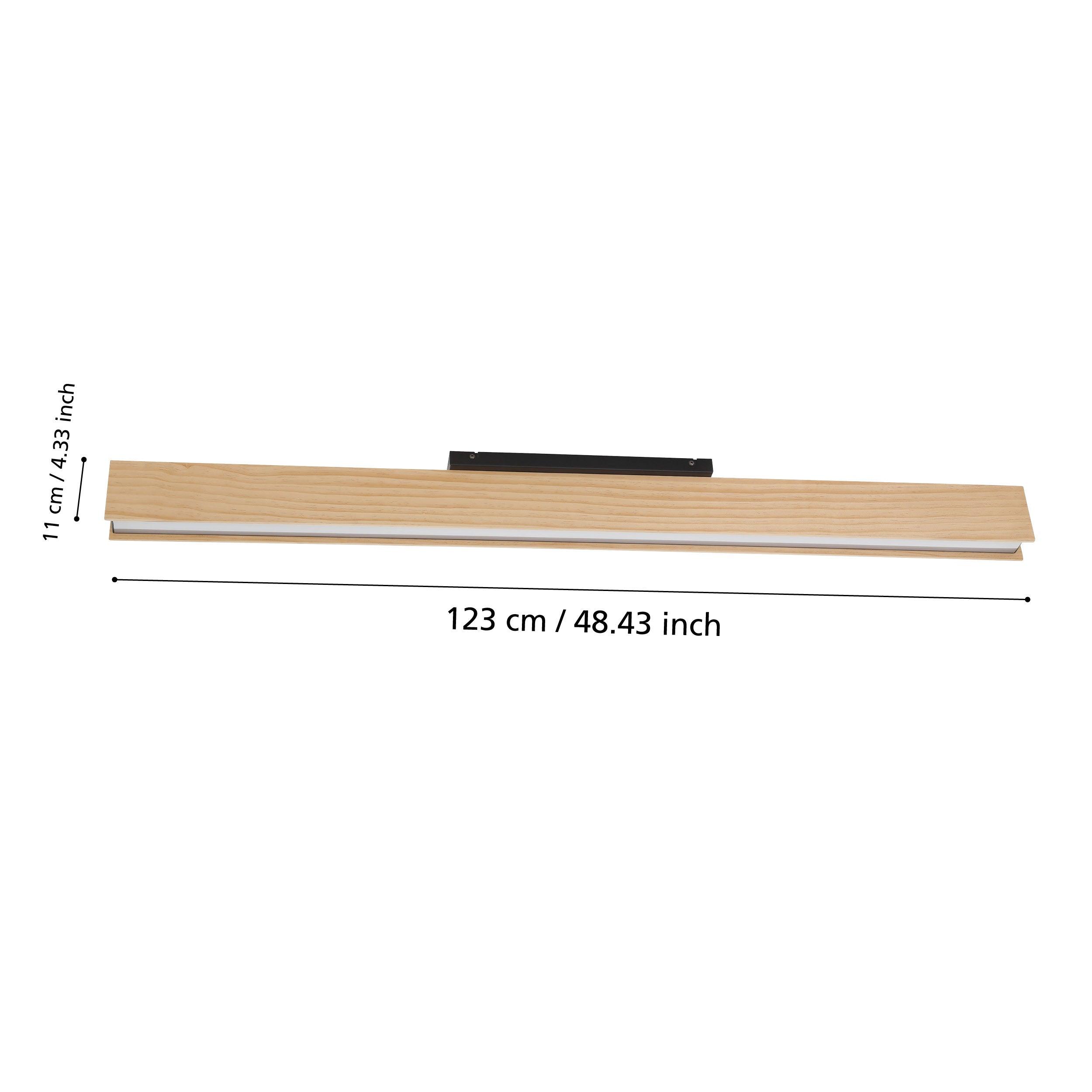 Eglo Connect Anchorena Z Smart LED Ceiling Light - Wooden Flush Mount with Dimmable Brightness & Color Control - Perfect for Living Room, Bedroom, or Kitchen Lighting