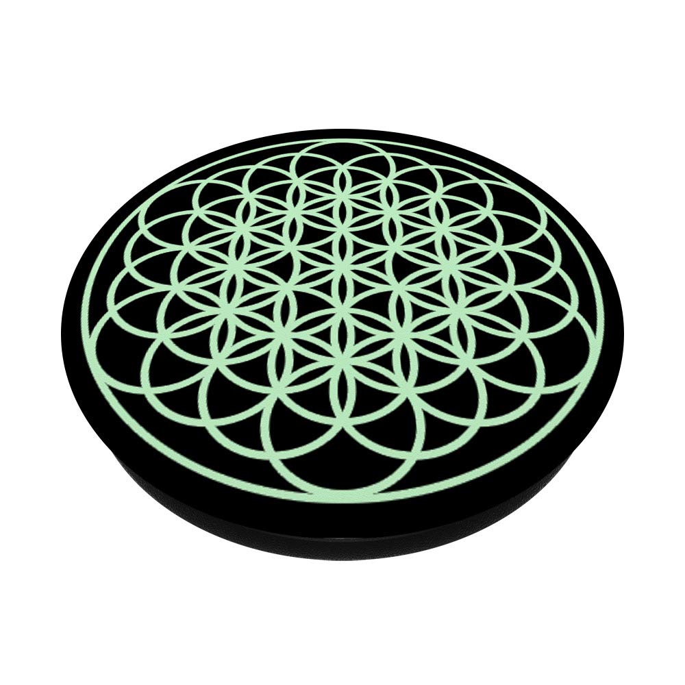 Sacred Geometry Mandala Flower of Life Abstract Design PopSockets Phone Grip & Stand - Compatible with iPhone, Samsung & Tablets - Perfect for Yoga, Meditation & Spiritual Practices