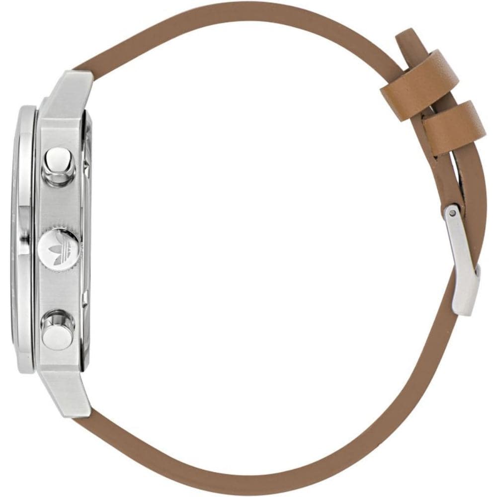 Adidas Master Originals Chronograph Watch for Men - Brown Leather Strap AOFH23576 | Stylish Casual & Business Timepiece for Everyday Wear