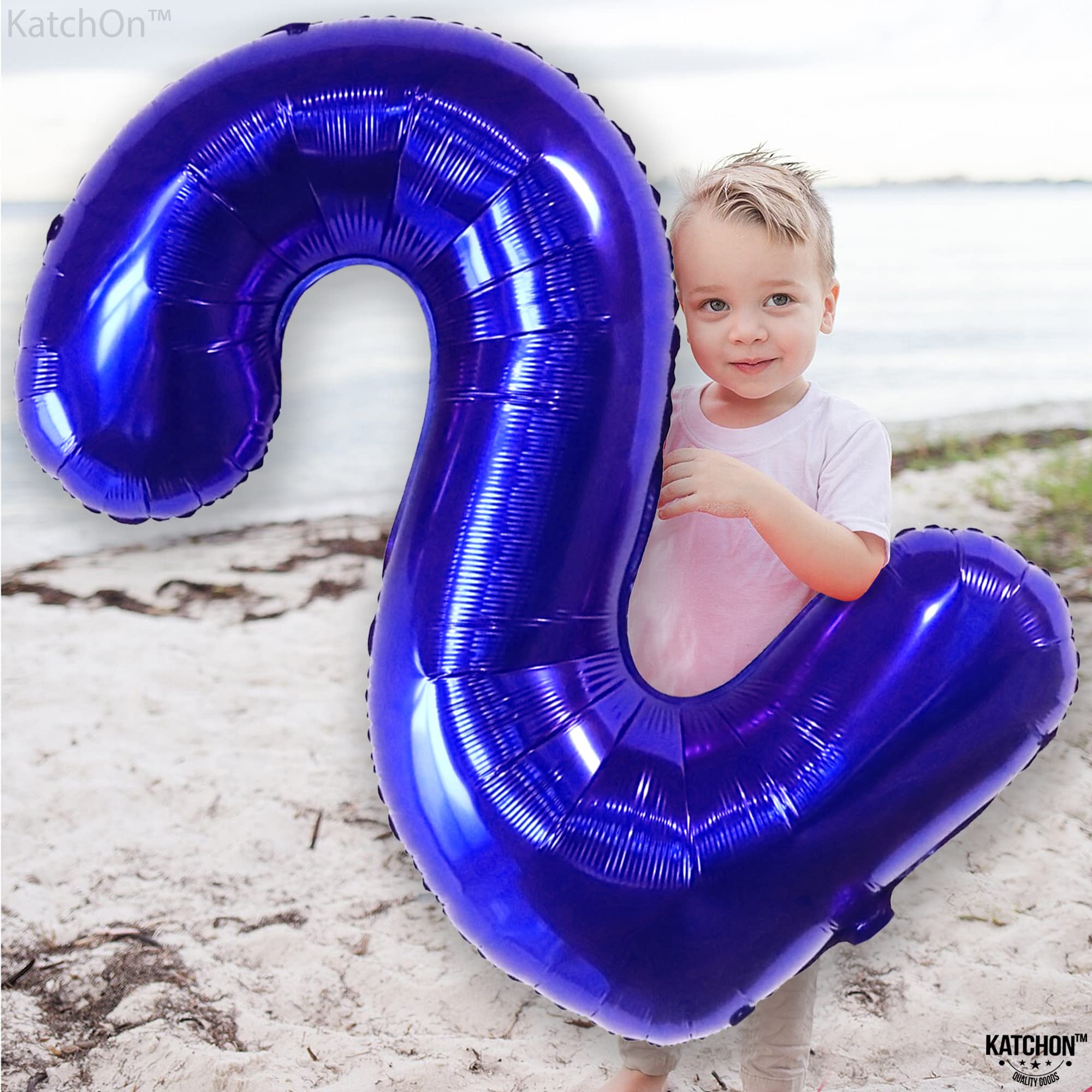KatchOn Giant 40 Inch Royal Blue Number 2 Balloon - Baby Shark Themed 2nd Birthday Decorations for Boys | Perfect for Birthday Parties, Baby Showers & Anniversary Celebrations