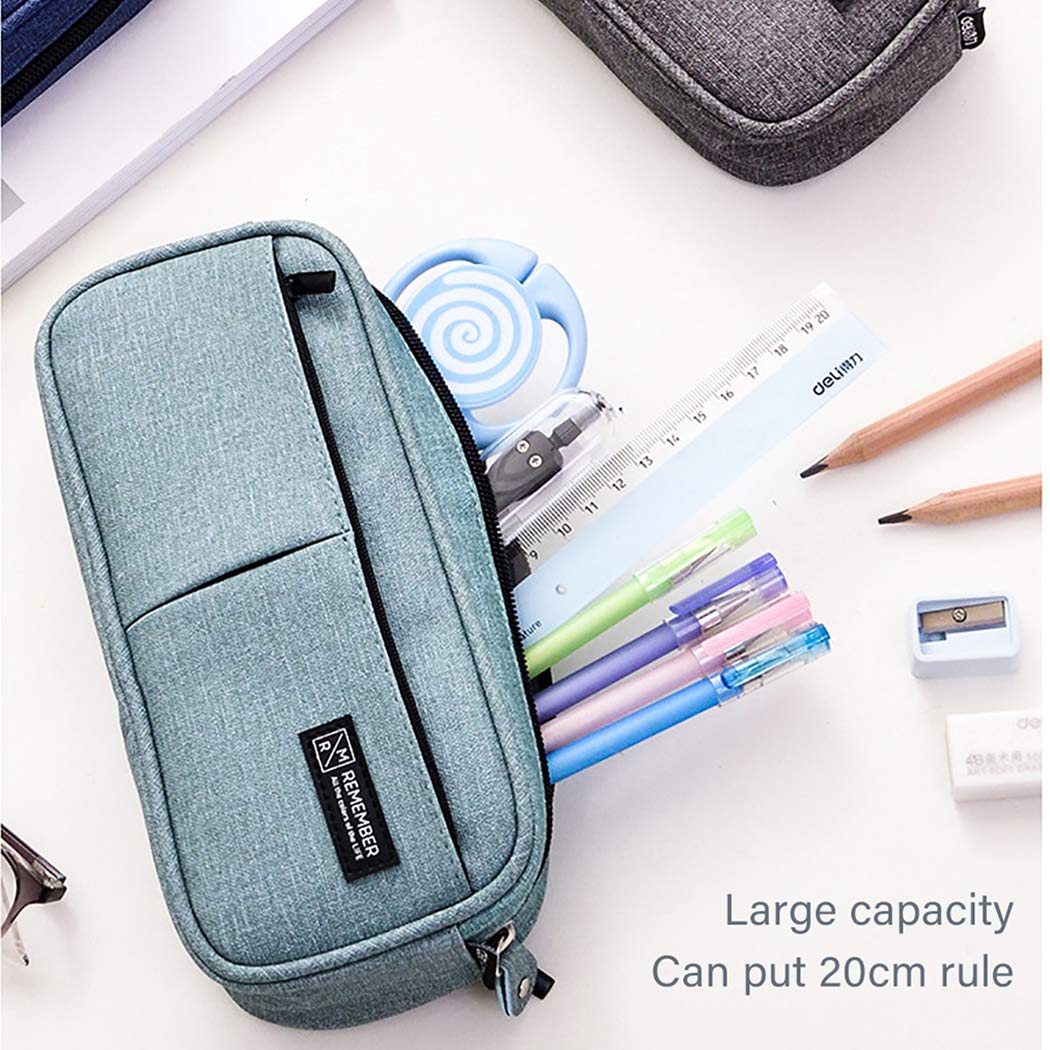 iSuperb Large Capacity Pencil Case with Double Zipper - Multi-Compartment Stationery Organizer for School, Office & Travel - Perfect Pouch for Pens, Makeup & Cosmetics (Women & Men) - Ideal for Students, Professionals & Daily Use