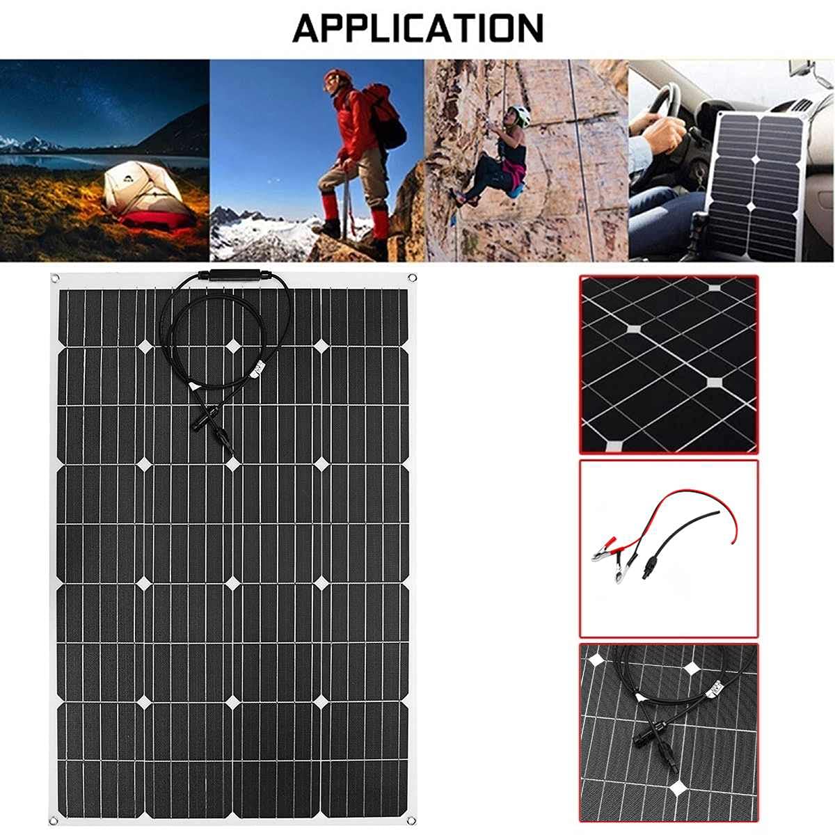 18V 1200W/600W ETFE Flexible Solar Panel Kit - Complete RV, Car & Home Solar Charger System for Outdoor Camping, Off-Grid Power & Emergency Backup