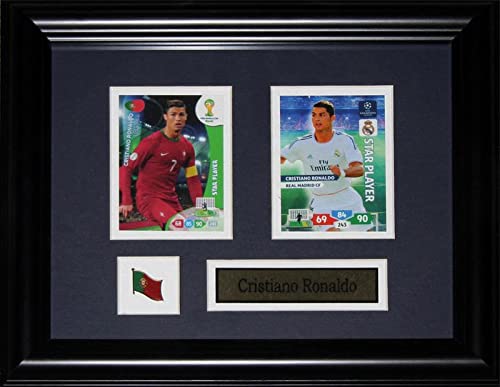 Cristiano Ronaldo Portugal National Team & Real Madrid Soccer Player FIFA 2 Trading Card Frame - Perfect for Sports Memorabilia Display, Fan Collections, and Game Room Decor