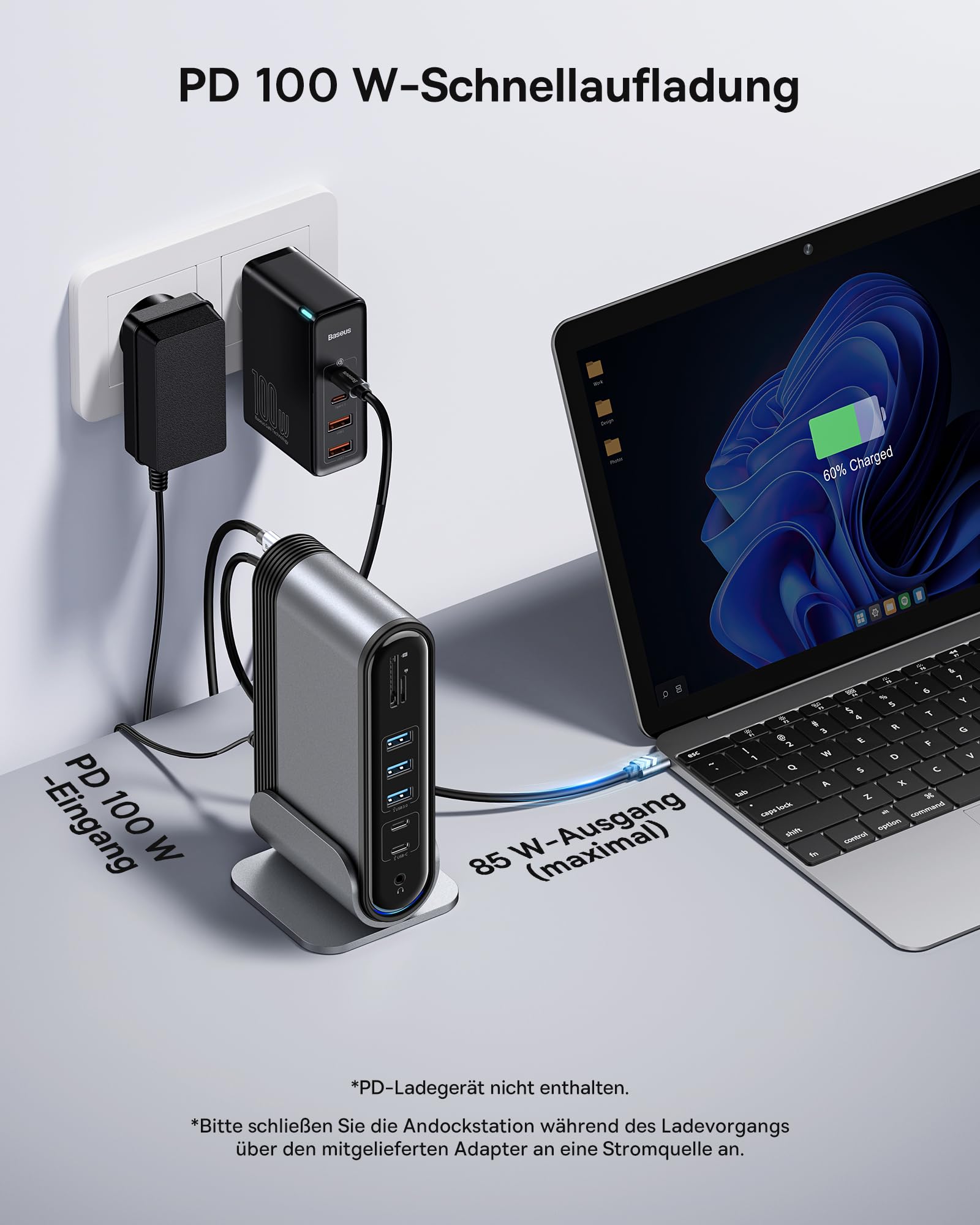 Baseus 17-in-1 USB C Docking Station with 4K HDMI, 2 DisplayPort, 100W PD Charging, USB 3.0, Ethernet Port, SD/TF Card Reader - Triple Monitor Setup for MacBook Pro/Air, Dell XPS, Surface Laptop (Home Office & Gaming Station)