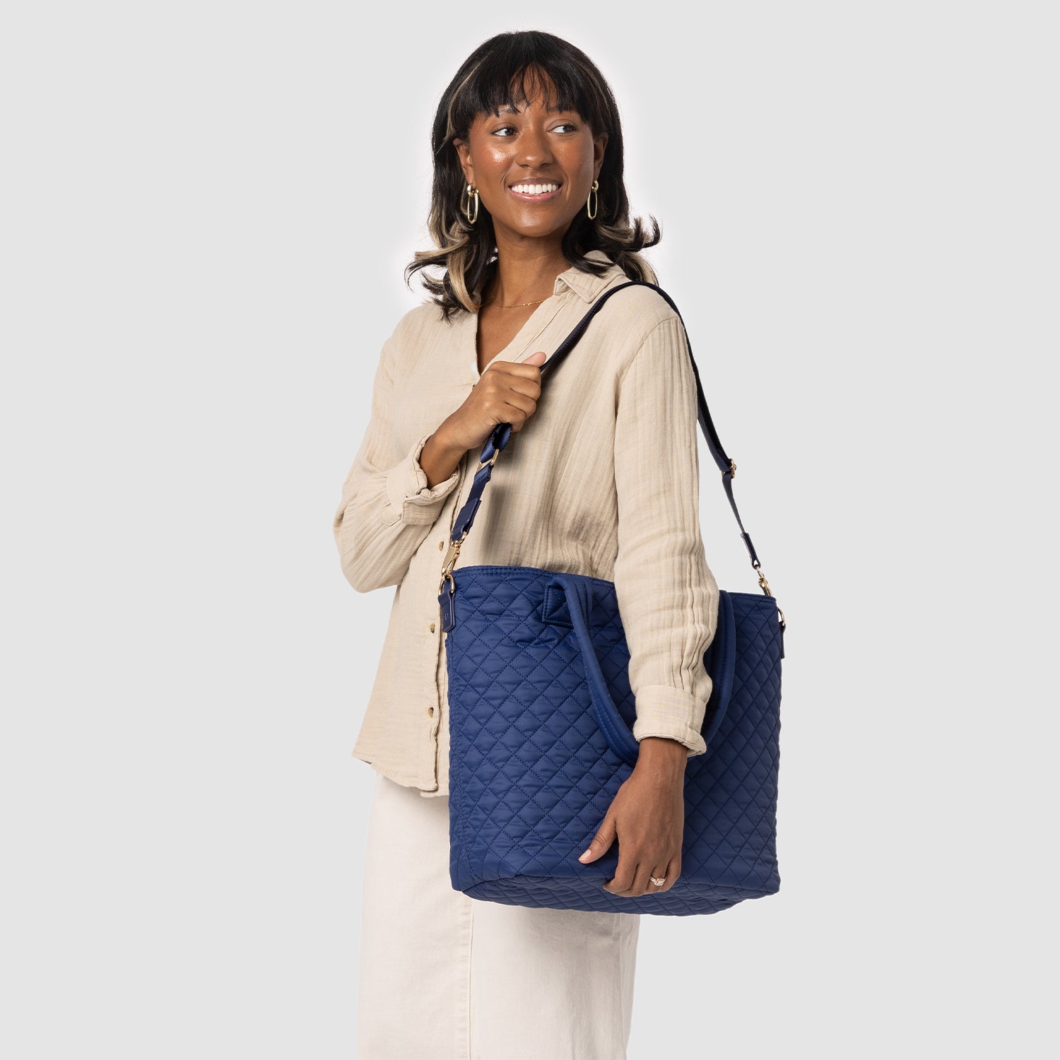 Harper Quilted Tote Bag for Women - Stylish & Spacious Handbag for Work, Travel & Everyday Use