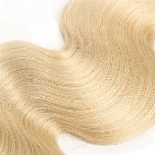 613 Body Wave Frontal Human Hair Blonde Lace Front Wig - Perfect for Daily Wear, Cosplay & Special Occasions