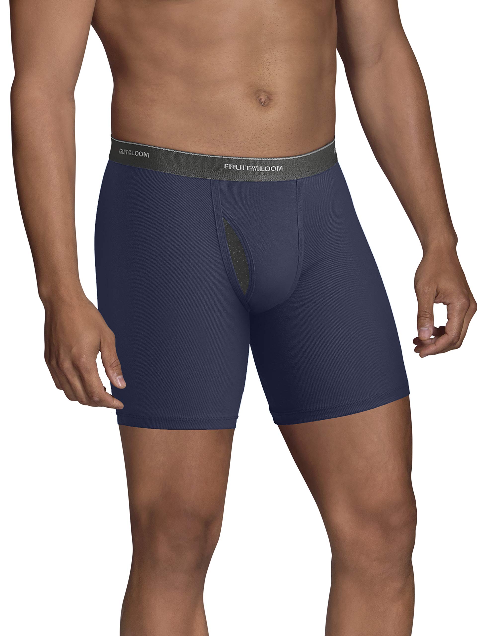 Fruit of the Loom Men's No Ride Up Boxer Briefs - Soft Cotton Underwear with Comfort Fit & Anti-Ride Up Design for Everyday Wear, Workout & Active Lifestyle