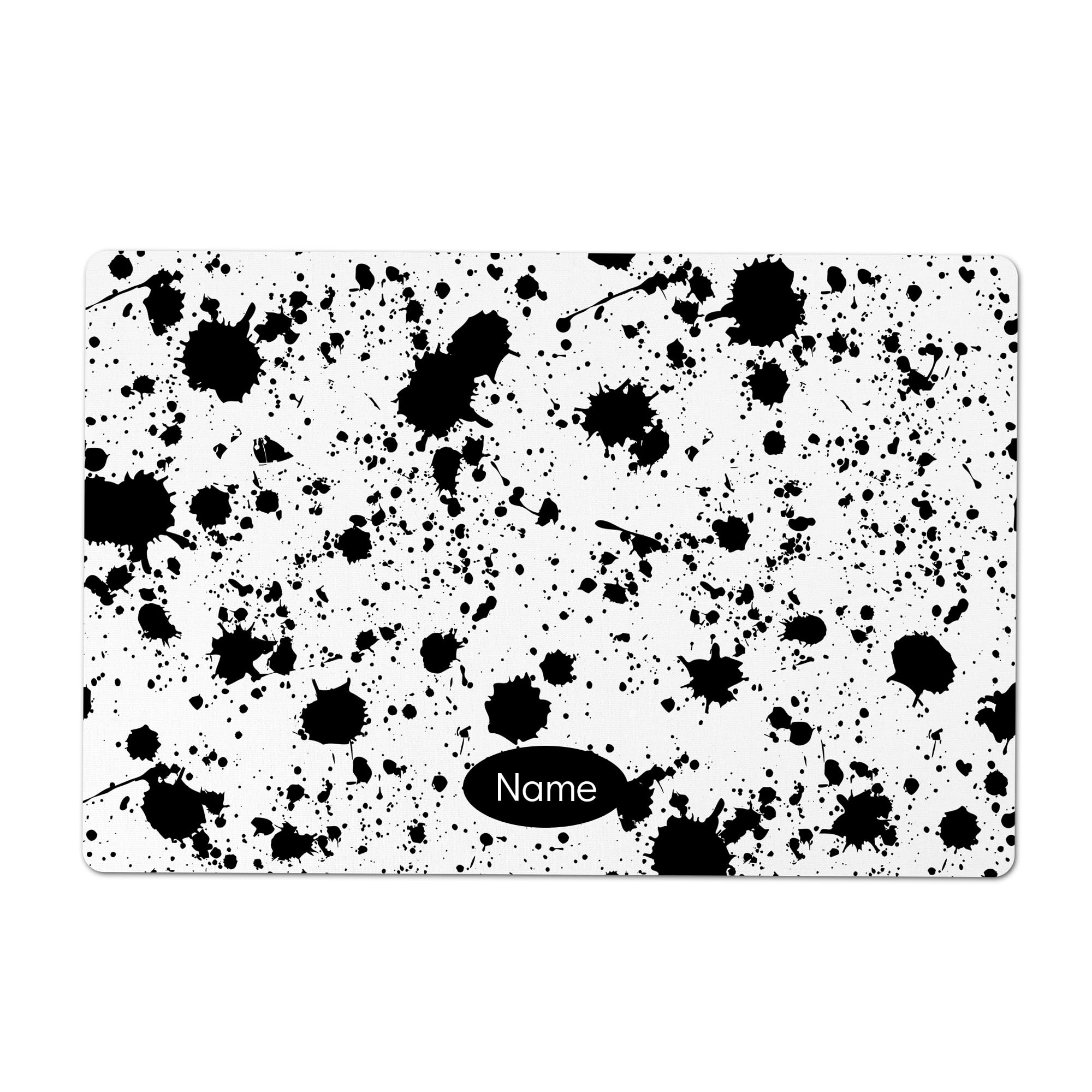Black and White Paint Splatter Kitchen Counter Mat - 18