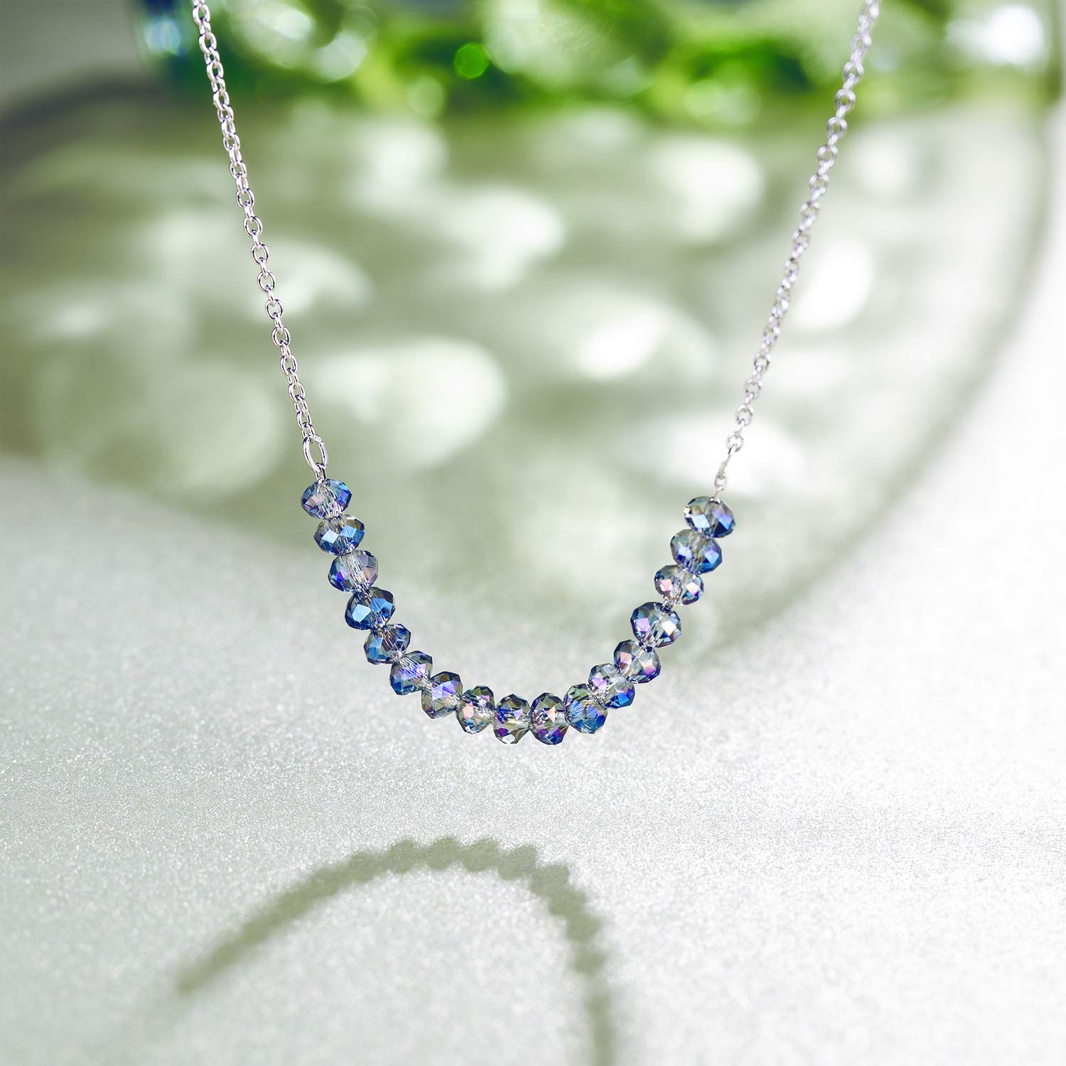 ESSIE ODILA 925 Sterling Silver Crystal Beaded Necklace for Women - Elegant Birthday Jewelry Gift for Her, Anniversary, Valentine's Day | Perfect for Parties, Date Nights & Special Occasions