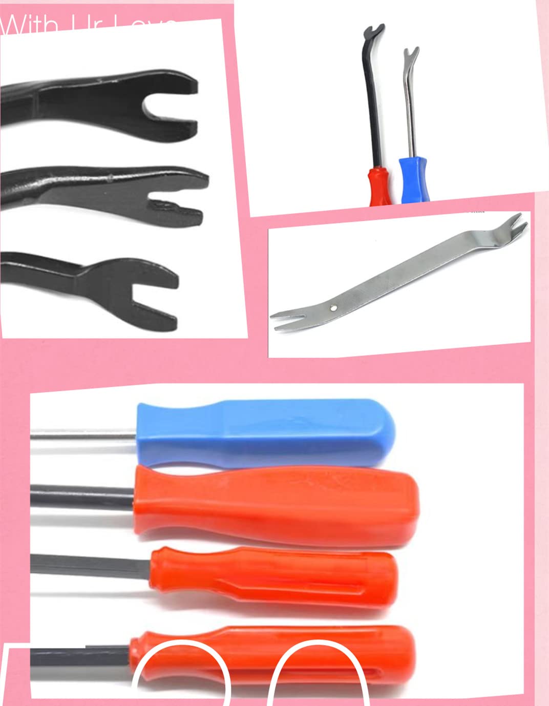 5Pcs Auto Trim Removal Tool Kit - Plastic Pry Tool Set for Car Door Clips & Audio Panels - Easy Panel Removal for Automotive Repair & DIY Projects - Perfect for Car Detailing, Stereo Installation & Interior Maintenance