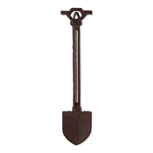 Cast Iron Garden Shovel with Thermometer - 2.91x13.31 Inch - Durable Outdoor Gardening Tool for Planting, Digging & Soil Temperature Measurement