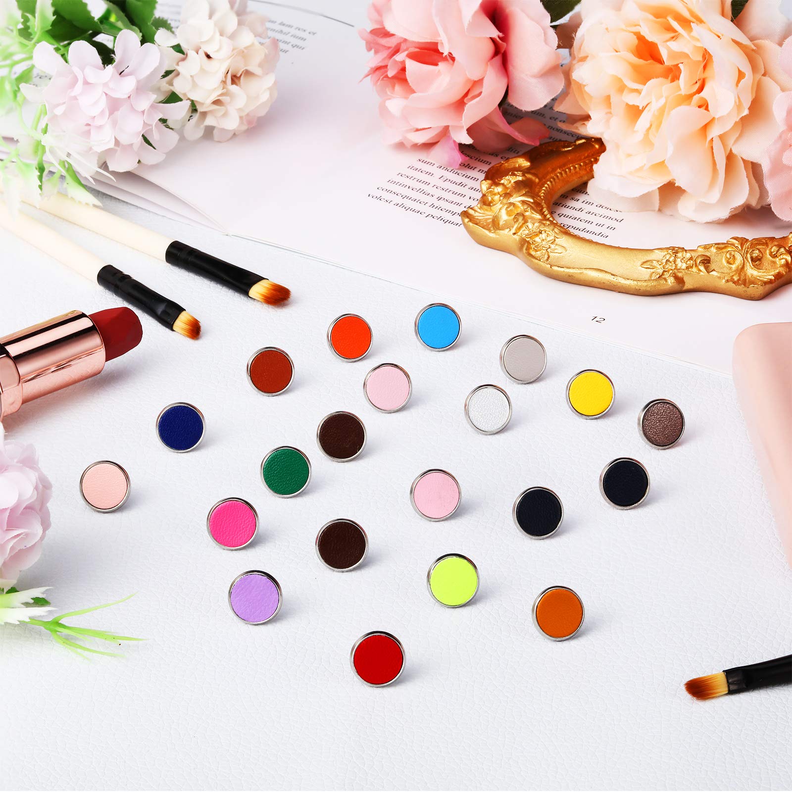 20 Pairs Colorful Druzy Stud Earrings for Women - Stainless Steel Bohemian Jewelry Set with Faux Leather Backing - Multi-Color Round Earrings for Everyday Wear, Parties & Gifts