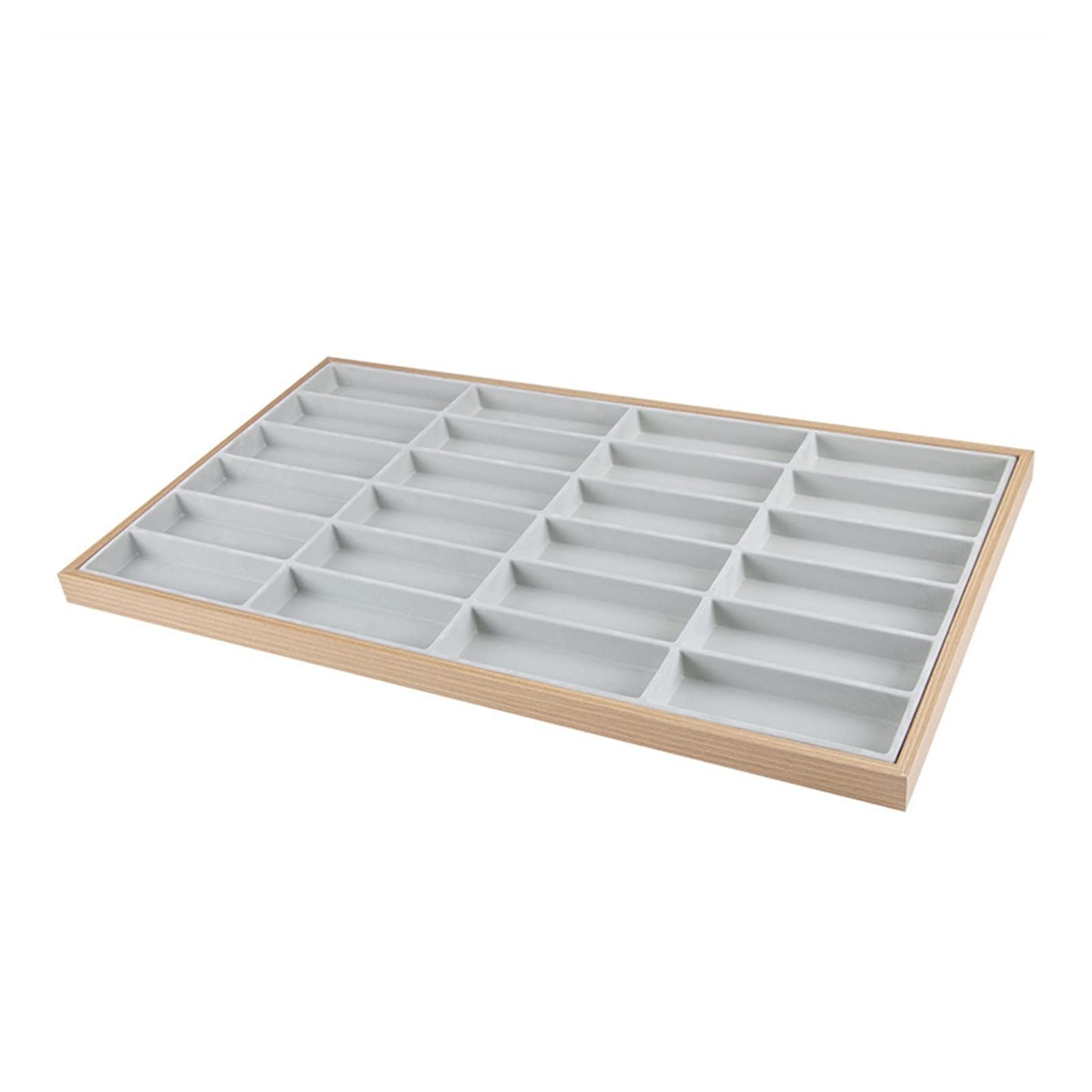 TOMYEUS 24 Grid Velvet Glasses Display Stand - Eyeglasses & Sunglasses Storage Organizer Box with Ash Gray Interior - Perfect for Retail Stores, Home Decor, and Optical Shop Display