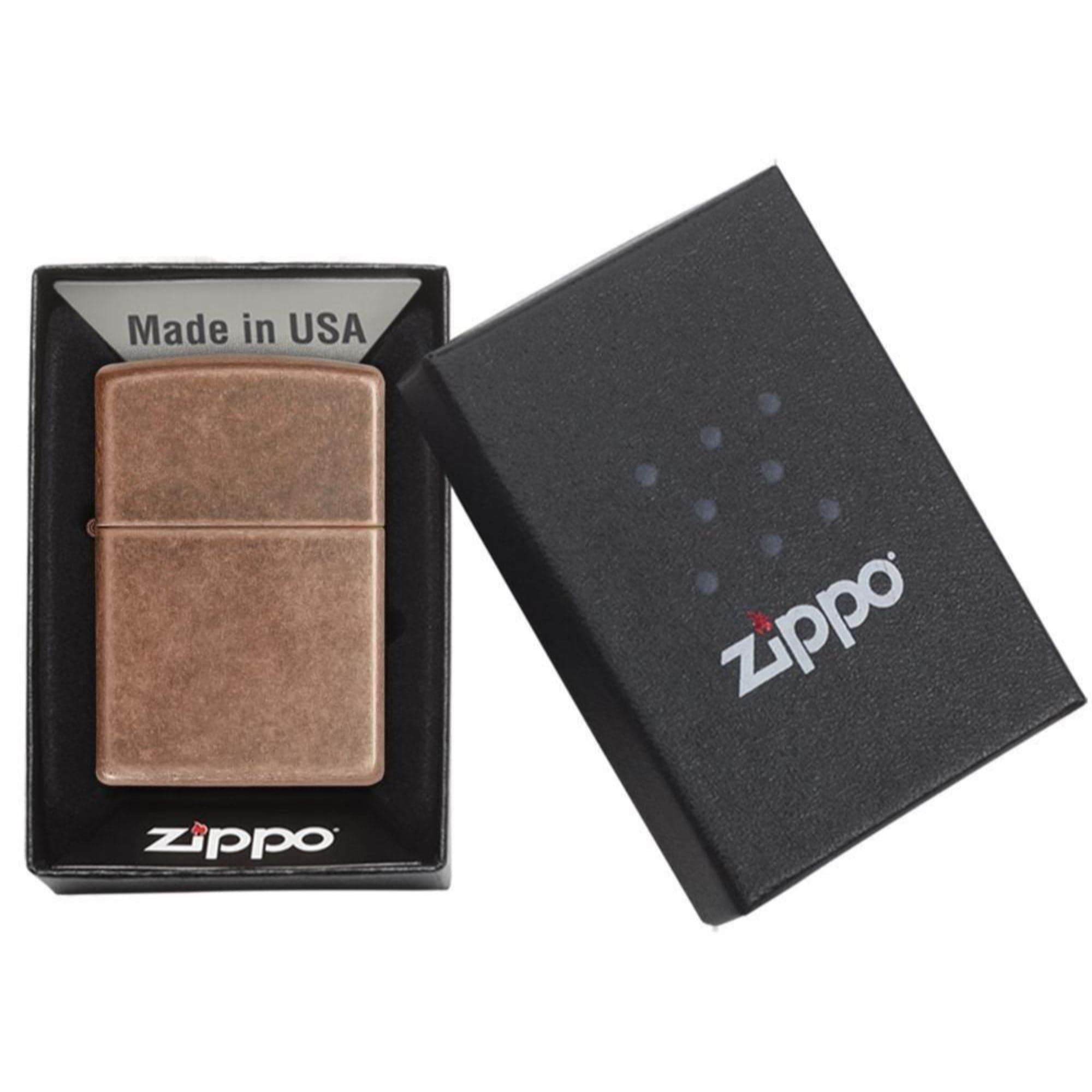 Vintage Antique Copper Zippo Lighter #301FB - Collectible Windproof Lighter for Outdoor Camping, Hiking & Everyday Carry (EDC)