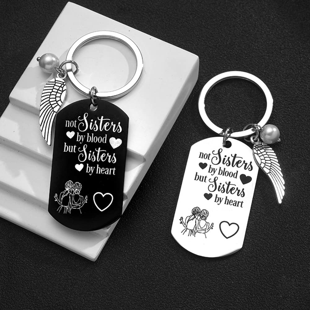 ZAHSY BFF Soul Sister Keychain - Best Friend Birthday Gifts for Women, Unique Sister by Heart Jewelry - Perfect for Anniversaries, Graduation, Christmas & Friendship Day Gifts