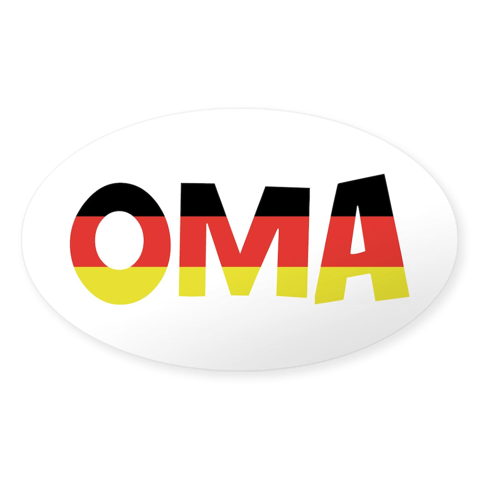 Oma Oval Car Bumper Sticker - Durable Vinyl Decal for Vehicles & Laptops