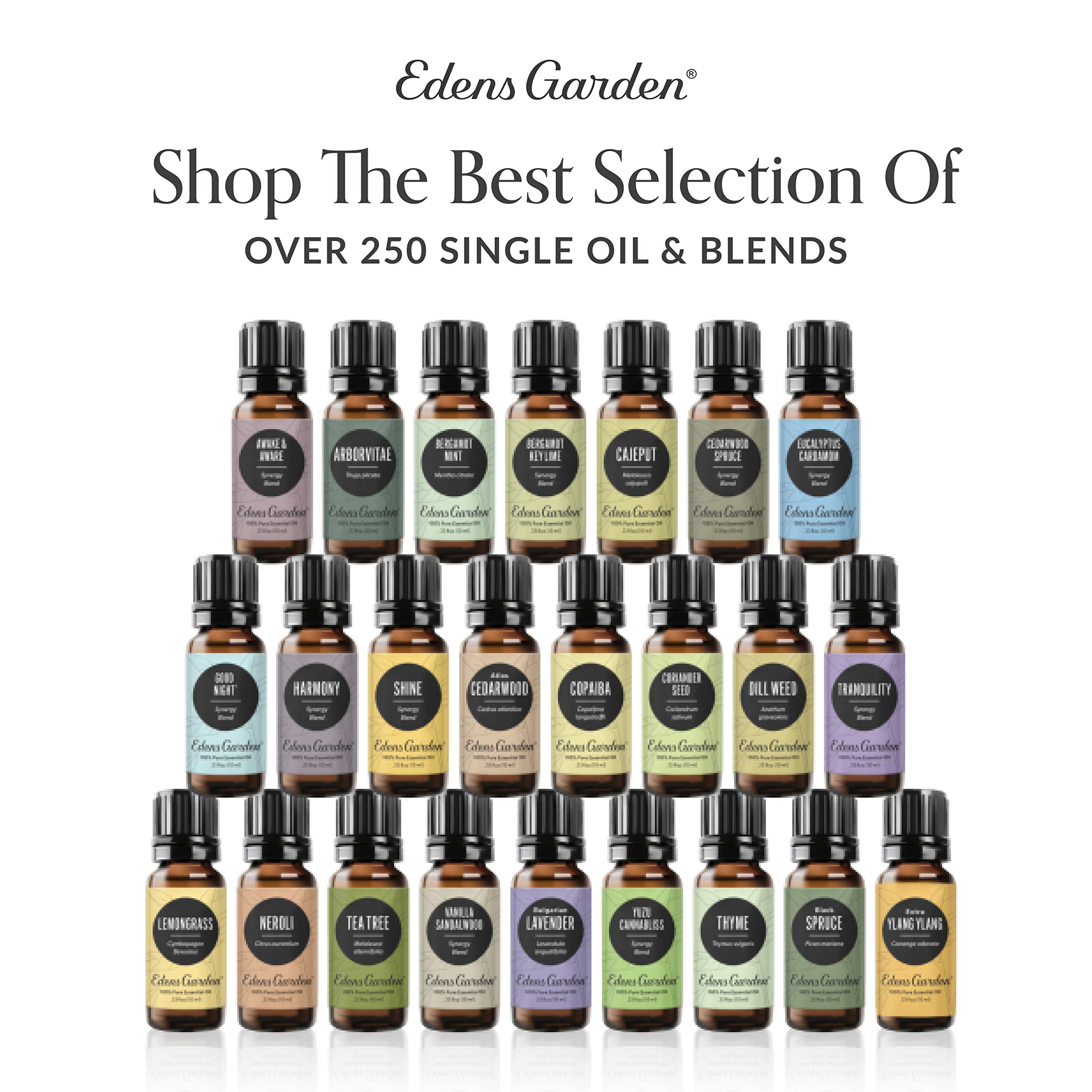 Edens Garden 100% Pure Therapeutic Grade Essential Oils De-Stress 6 Set - Undiluted Aromatherapy Blends for Relaxation, Calming & Mood Enhancement - Perfect for Diffusers, Massage, Home Spa, Office & Self-Care - 10ml Bottles (6 Pack) - Stress Relief & Sleep Aid for Daily Wellness Routine