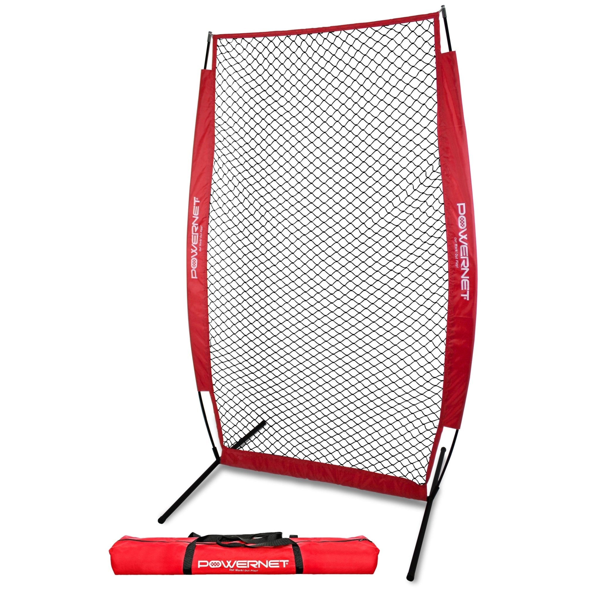 PowerNet iScreen 4x8 Soft Toss Baseball & Softball Training Screen - Portable Pitching Net for Backyard, Batting Cage & Field Practice
