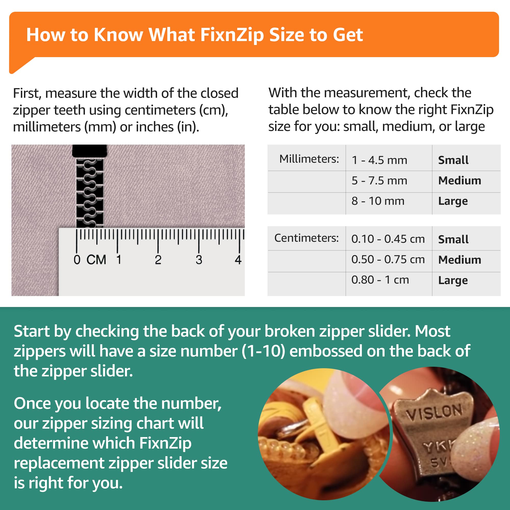 FixnZip Universal Zipper Repair Kit (3-Pack S/M/L, Black Nickel) - Quick Fix for Jackets, Luggage, Bags & Backpacks - Zipper Replacement Tool for Instant Repair - Perfect for Travel, Outdoor Gear & Daily Use