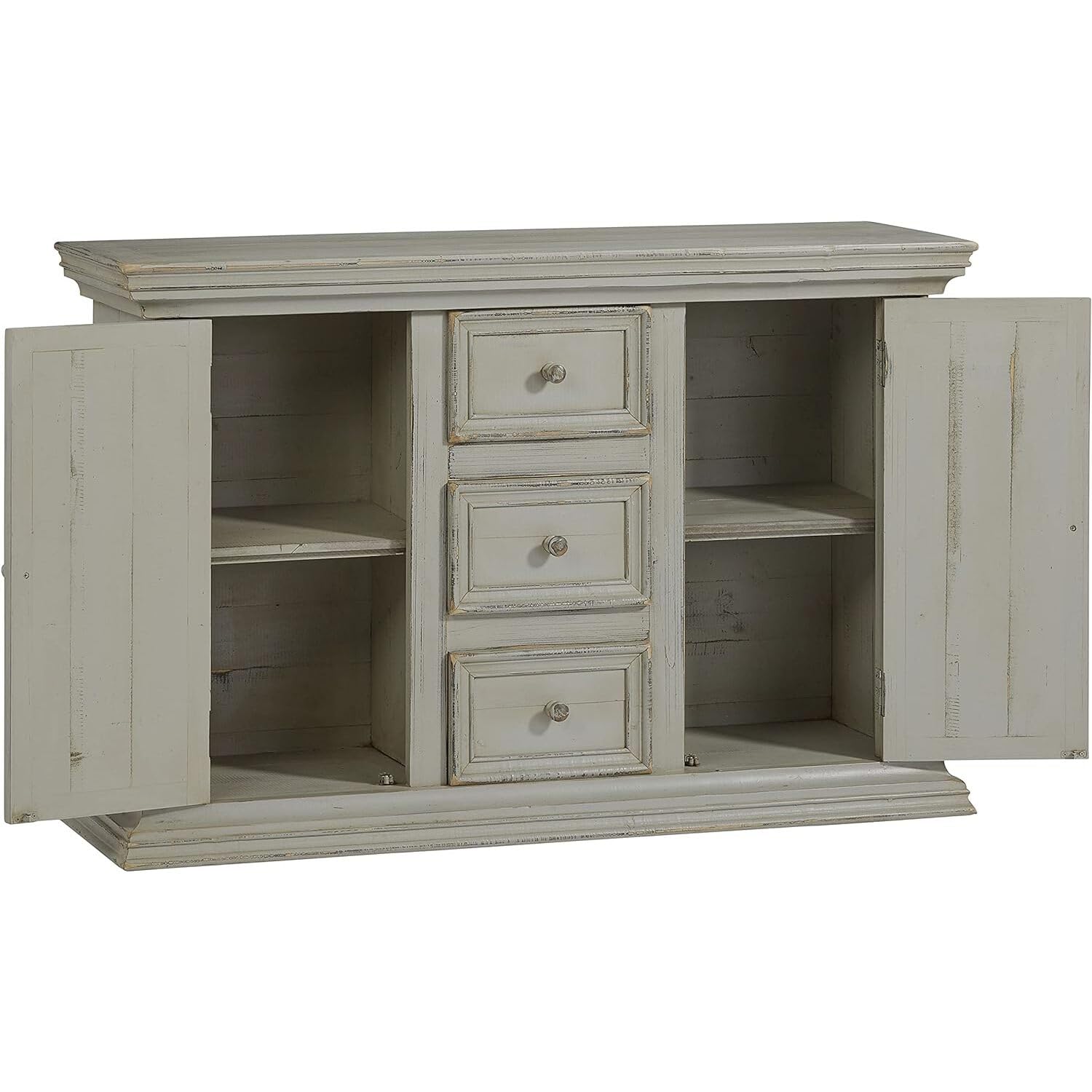Progressive Furniture Rory Accent Credenza Console Table in Gray - Stylish Entryway & Living Room Storage Solution