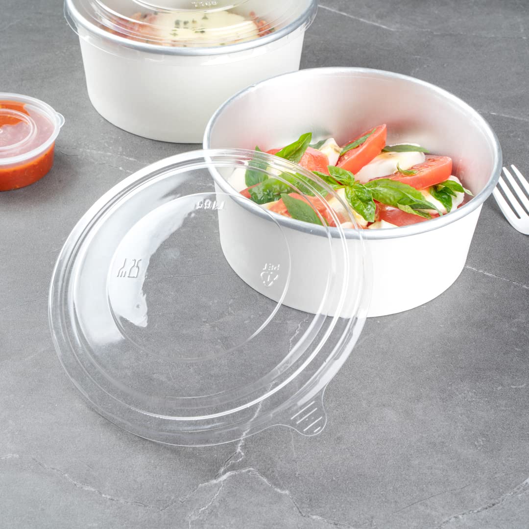 Disposable Clear Plastic Foil Lux Lids for 37oz & 42oz Takeout Containers - 200 Pack Lift Tab Food Container Lids (Containers Sold Separately) | Perfect for Restaurants, Catering & Food Delivery Services