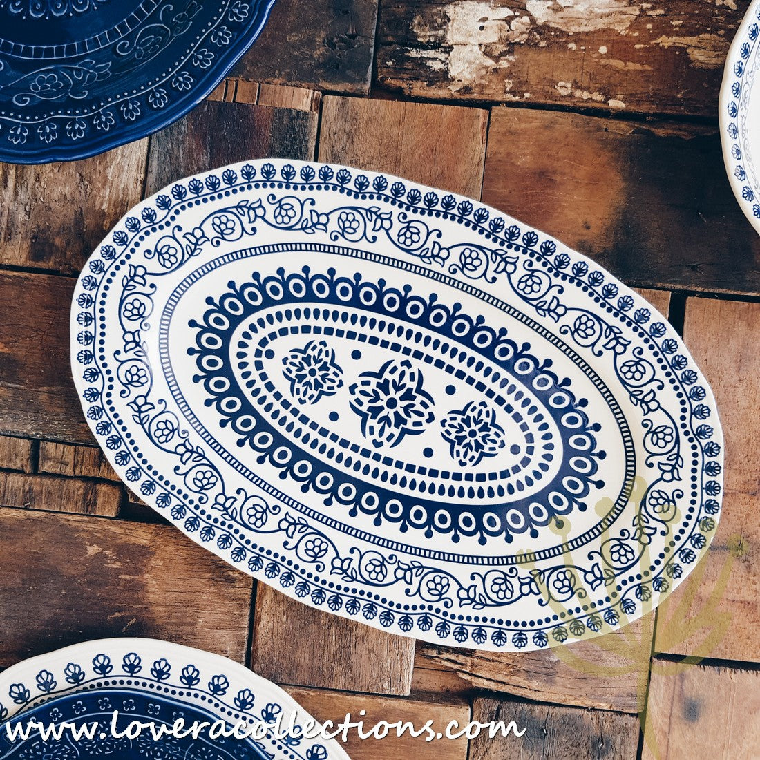 Adelaide Blue & White Dinnerware Set - Elegant Ceramic Plates, Bowls & Serving Dishes for Dining & Entertaining | Perfect for Dinner Parties, Family Meals & Special Occasions