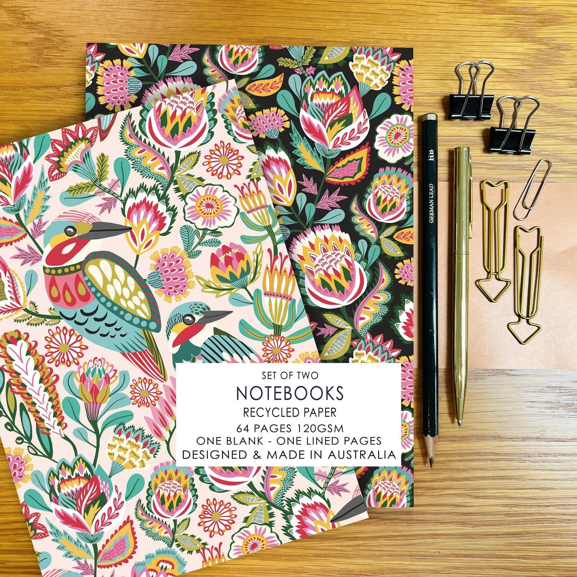 Premium Kingfisher A5 Notebook Set - Lined Journal for Writing, Note Taking & Sketching - Perfect for Students, Office & Travel