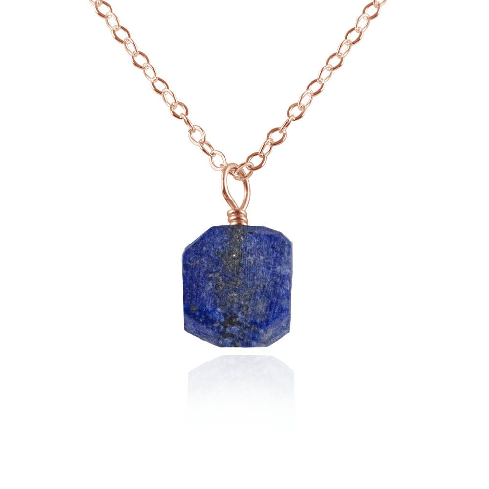 Natural Raw Lapis Lazuli Pendant Necklace - Handmade Blue Stone Jewelry for Women - Perfect for Boho Style, Spiritual Healing & Everyday Wear
