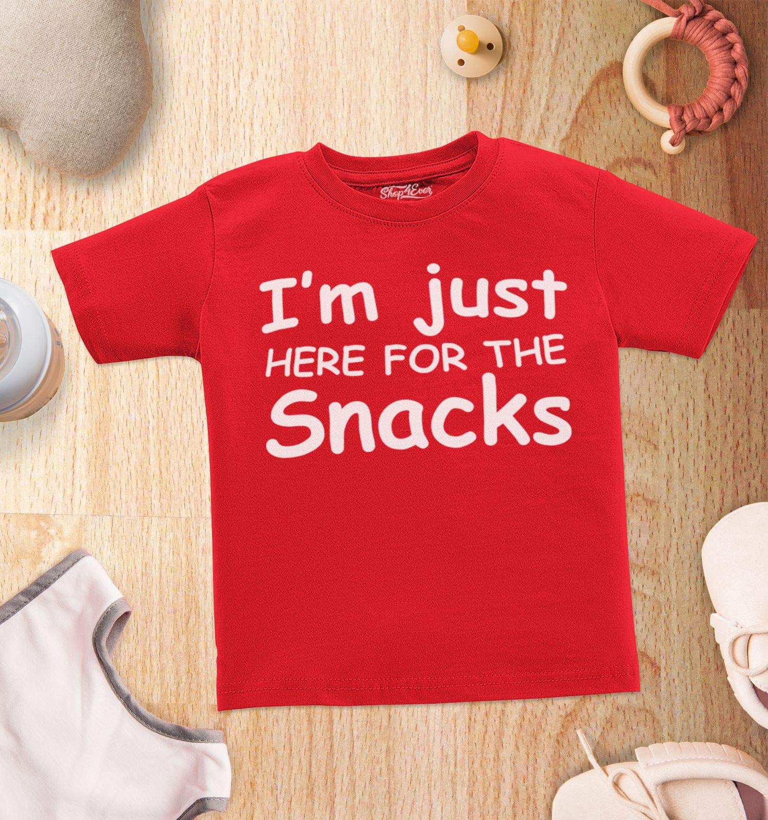 I'm Just Here for The Snacks Cute Toddler Cotton T-Shirt | Funny Baby Clothes | Soft & Comfortable Kids Tee for Playdates, Parties & Everyday Wear