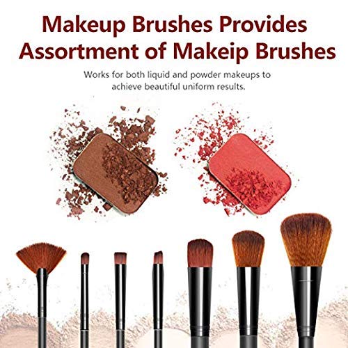 MACPLUS 12-Piece Makeup Brush Set with Storage Barrel - Professional Cosmetic Brushes for Foundation, Blush, Eyeshadow & More - Perfect for Travel & Home Use (Black)