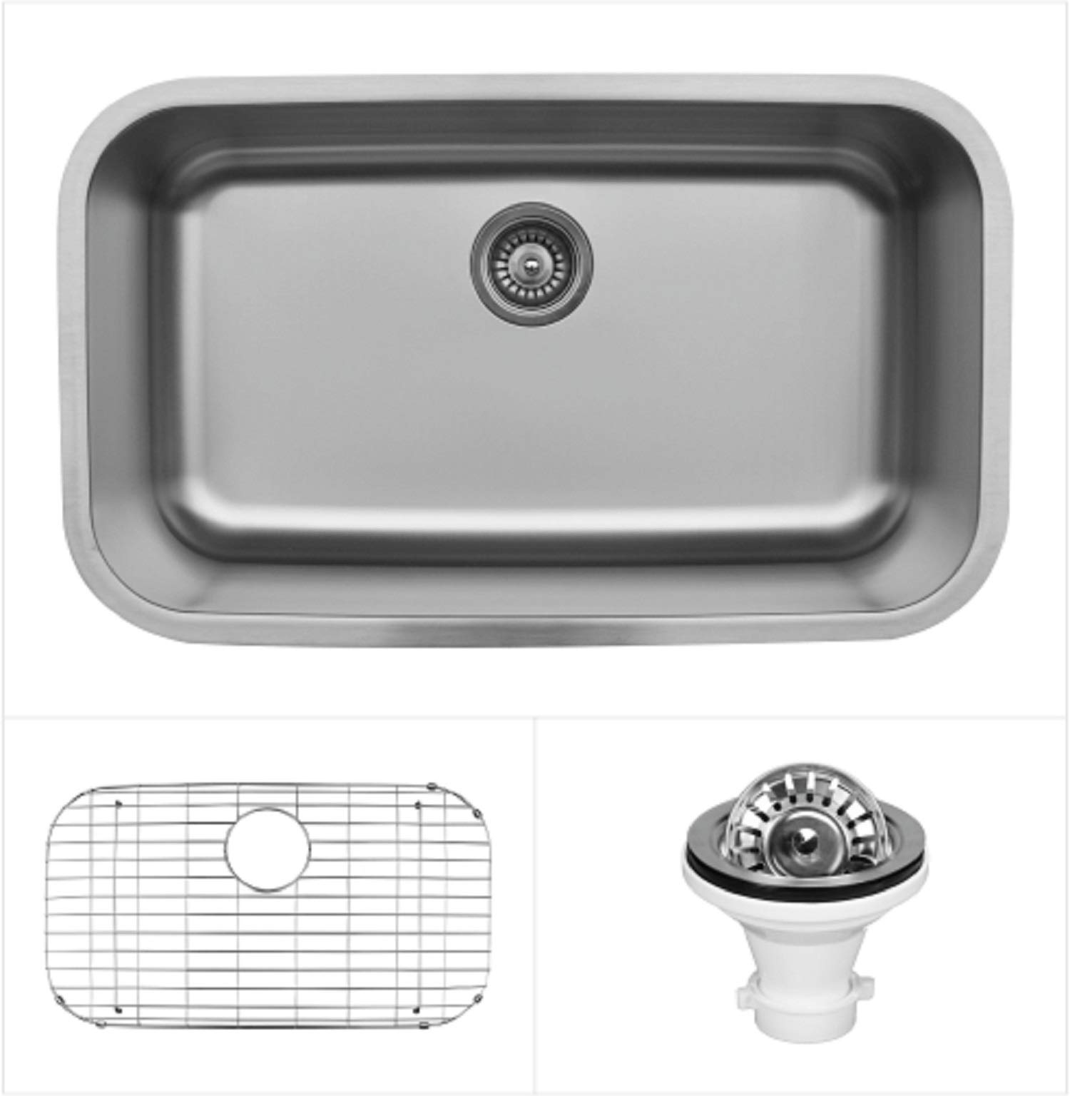 Karran Undermount 31-Inch Stainless Steel Single Basin Kitchen Sink Kit - Extra Large, Heavy Duty, Commercial Grade for Modern Homes & Restaurant Prep Areas