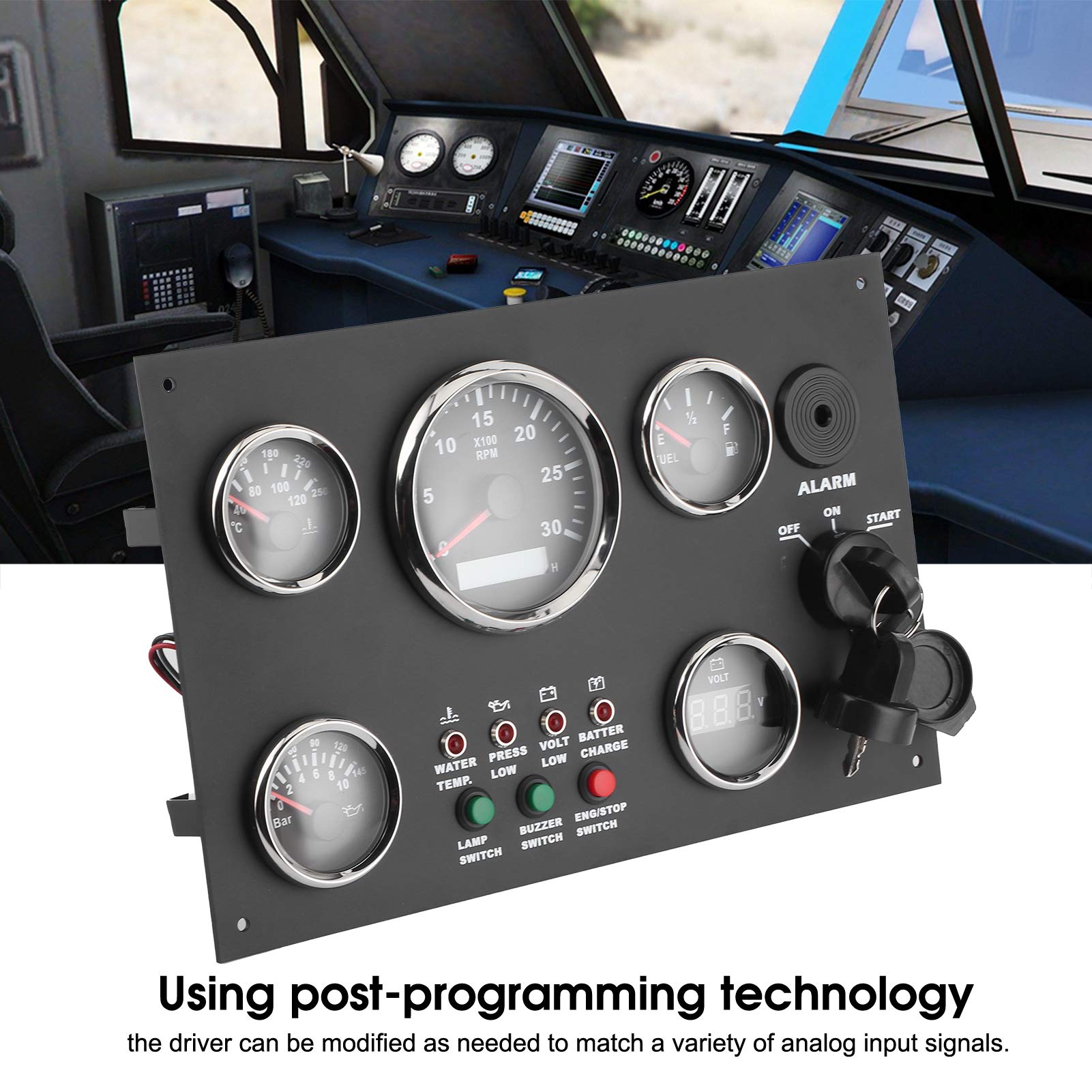 52mm/82mm Digital Gauge Set - Triple Waterproof Cluster with Voltmeter, Oil Pressure, Water Temperature, Engine RPM & Oil Level Display for Cars, Trucks & Boats (12V/24V) - Perfect for Vehicle Dashboards & Marine Instrument Panels