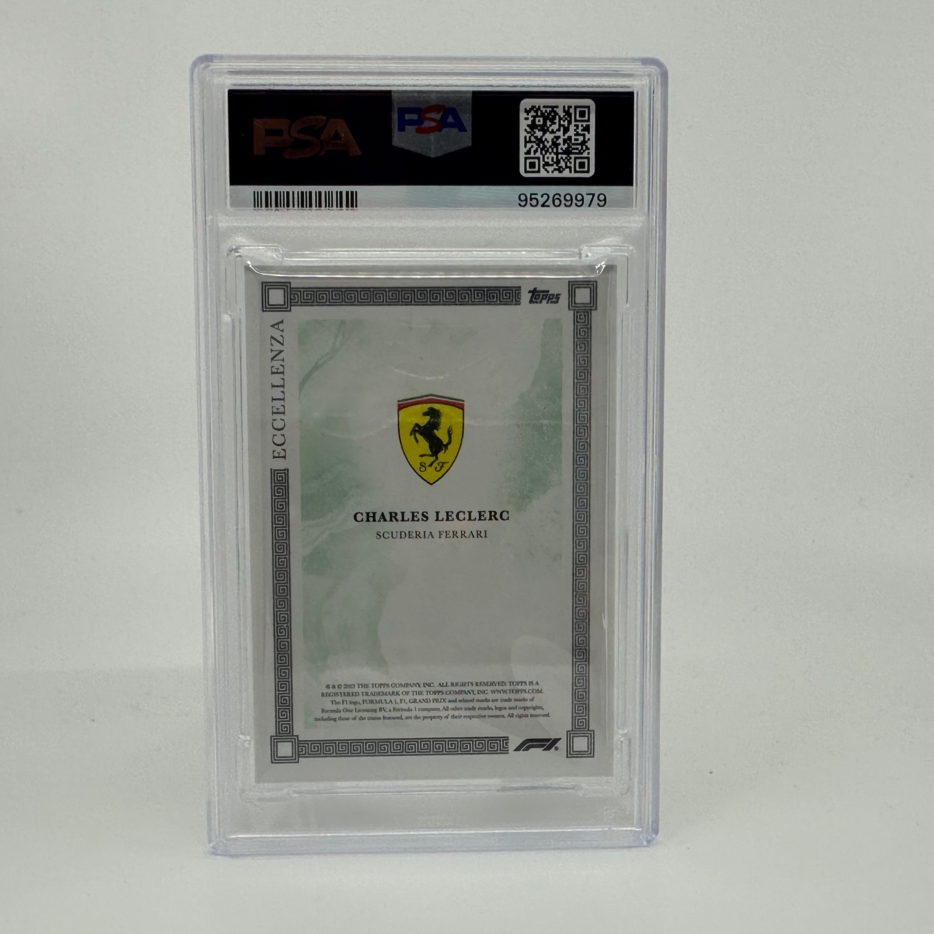 PSA 8 Charles Leclerc 2023 Eccellenza Green #48/99 - Rare Trading Card for F1 Collectors & Racing Fans - Perfect for Display, Investment, and Sports Memorabilia Collections