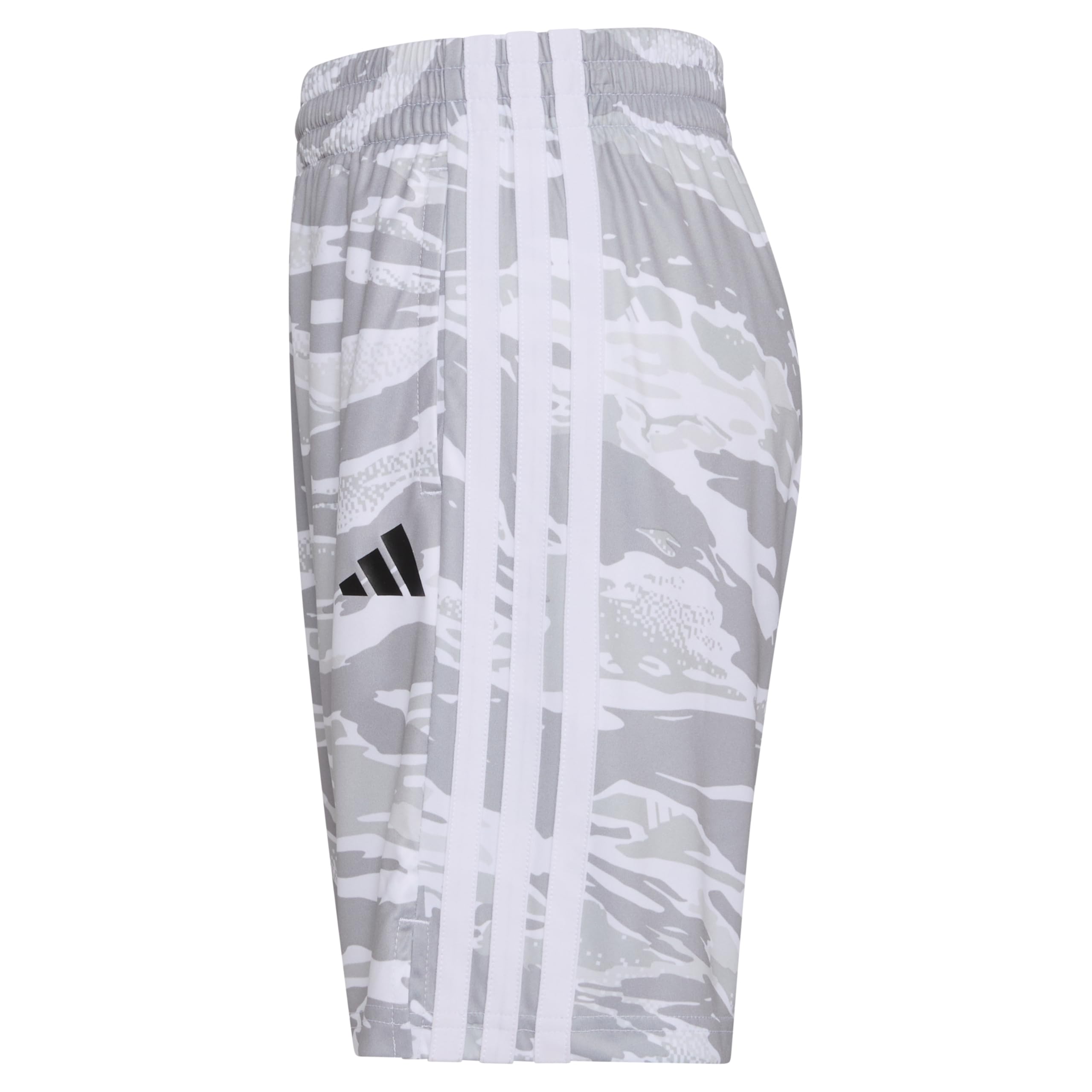 Adidas Boys' AOP Tiger Camo 3-Stripe Athletic Shorts - Comfortable Sports & Casual Wear for Kids' Outdoor Activities, Gym & Playtime