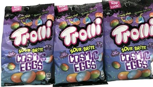 Trolli Sour Brite Cosmic Eggs 3-Pack - Sour Candy for Parties & Gifts