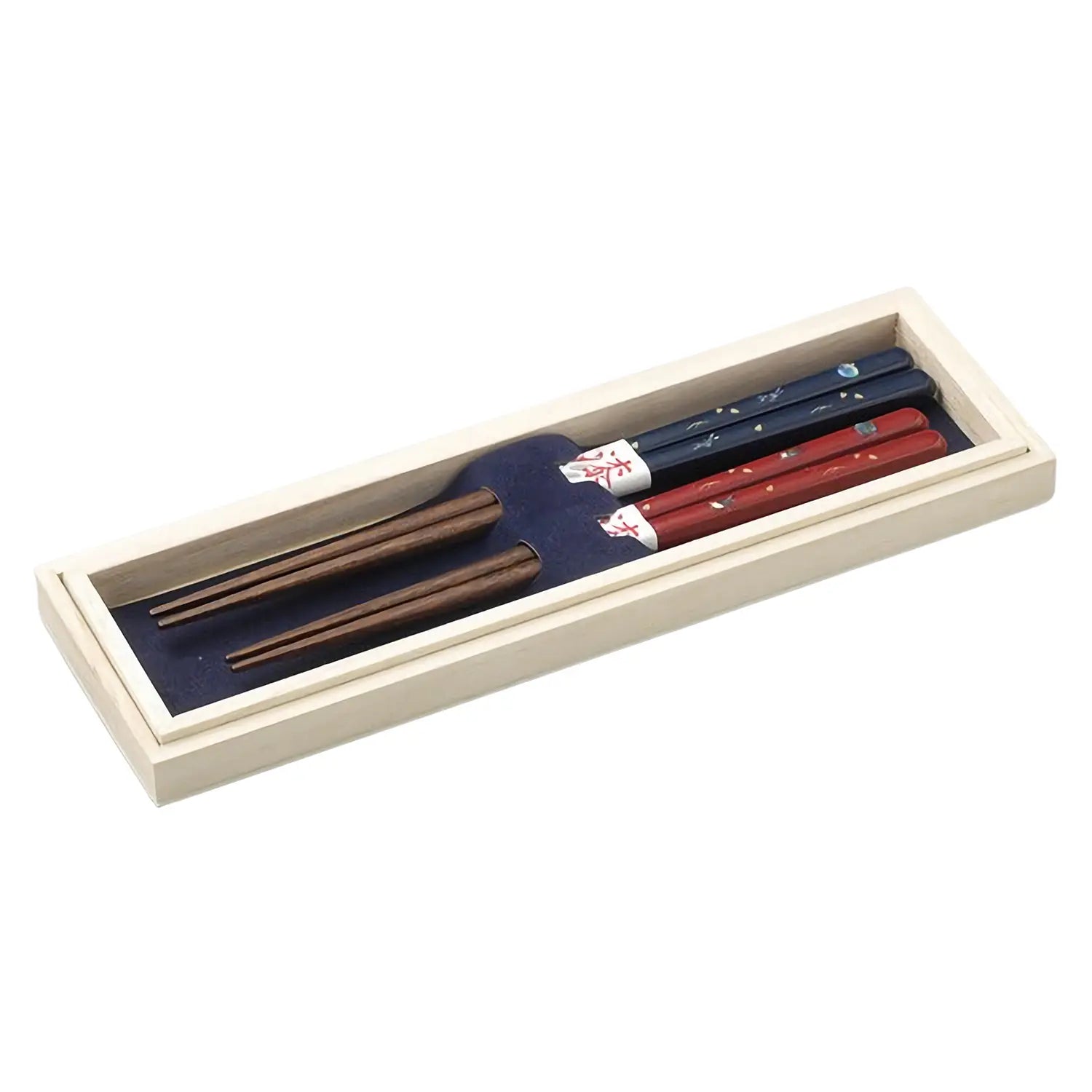 Handcrafted Echizen Shikki Makie Wooden Couple Chopsticks - Sakura on the Moon Design - Japanese Lacquerware for Romantic Dinners & Anniversary Gifts