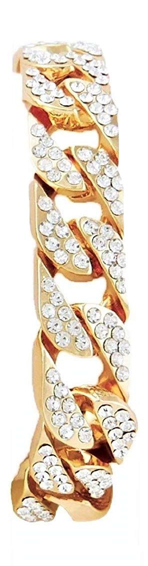 **Men's Iced Out Watch with Matching Cuban Link Bracelet - Luxury Rhinestone & Baguette Dial - Hip Hop Bling Jewelry for Parties, Gifts & Special Occasions - ST10226B**