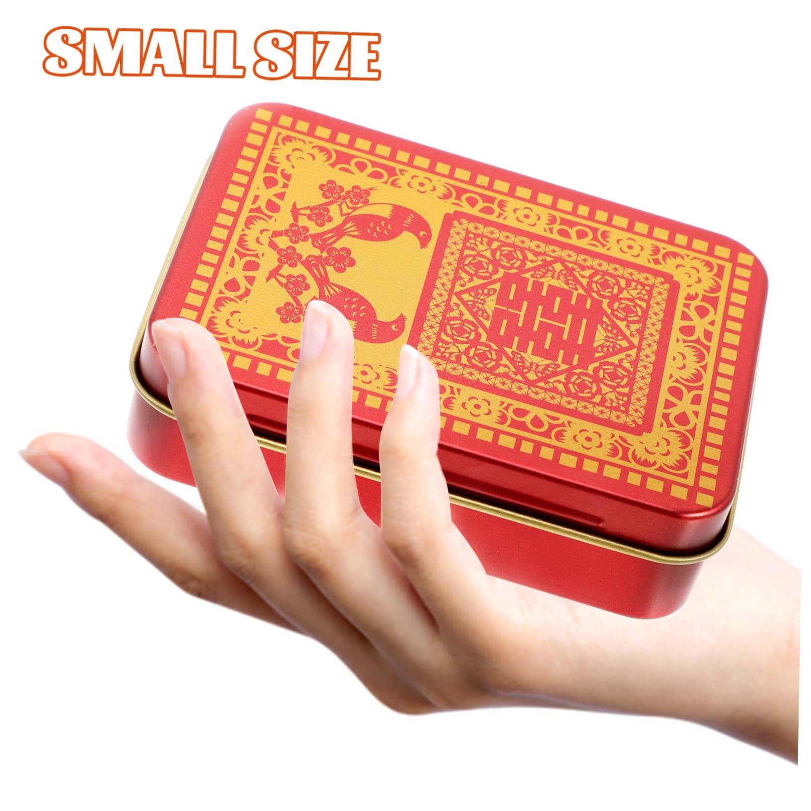 FELTECHELECTR 3-Piece Metal Tin Card Storage Box with Latch - Rectangular Game Card Organizer for Collectible Cards, Trading Cards & Board Games - Perfect for Desktop, Pantry & Home Organization