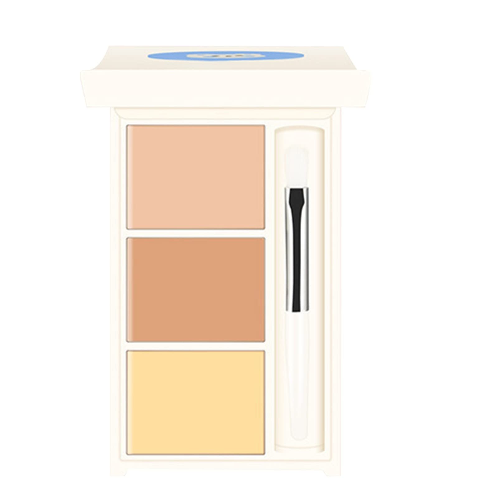 3-Color Concealer Palette for Dark Circles & Blemishes - Sweatproof Highlighter & Corrector Disc for Flawless Makeup | Perfect for Daily Use, Professional Makeup & On-the-Go Touch Ups