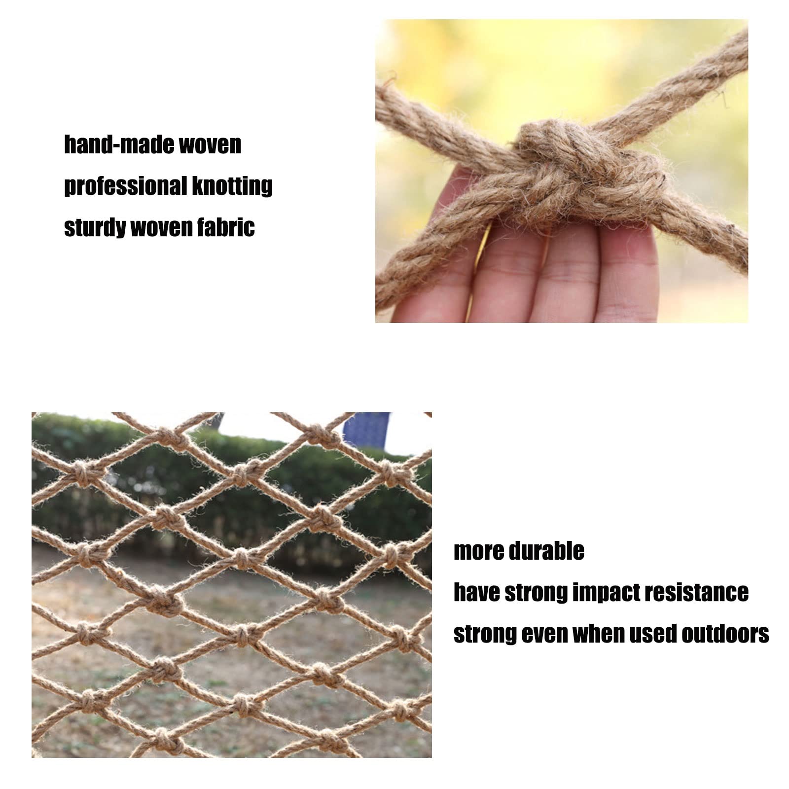 Heavy Duty Climbing Cargo Net - 4x5m (13x16ft) Treehouse Rope Ladder, Kids Playground Safety Net, Plant & Pet Protective Grid - Perfect for Backyard Adventures, Jungle Gyms, and Garden Protection