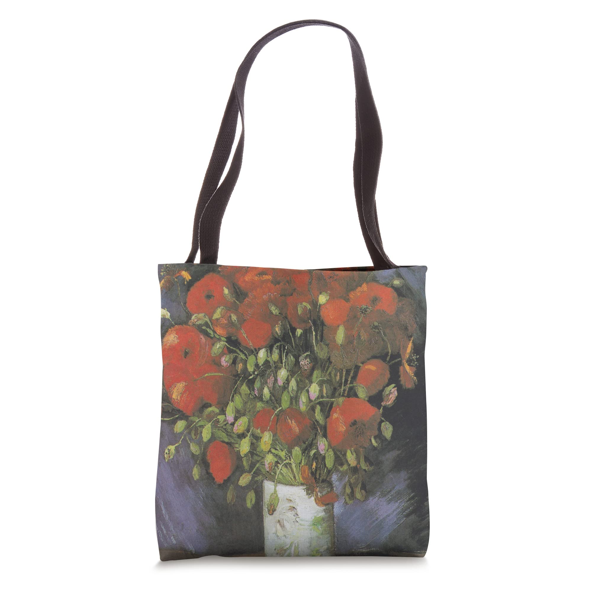 Vincent van Gogh Vase With Red Poppies Tote Bag - Art Lover's Canvas Shopping Bag for Museum Visits & Daily Use