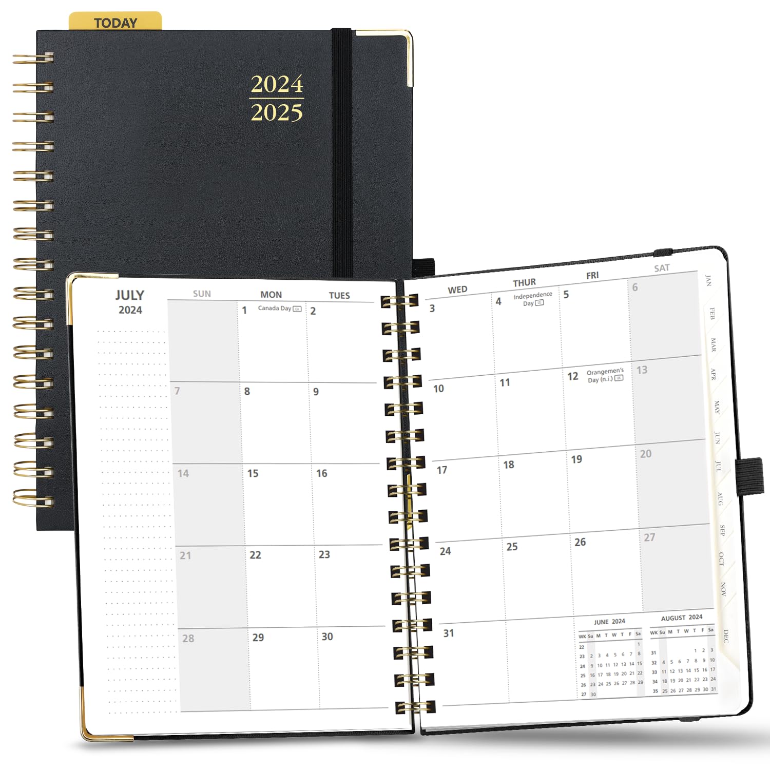 POPRUN 2024-2025 Monthly Planner - 18-Month Spiral Bound Calendar (July 2024 to December 2025) - 6.25