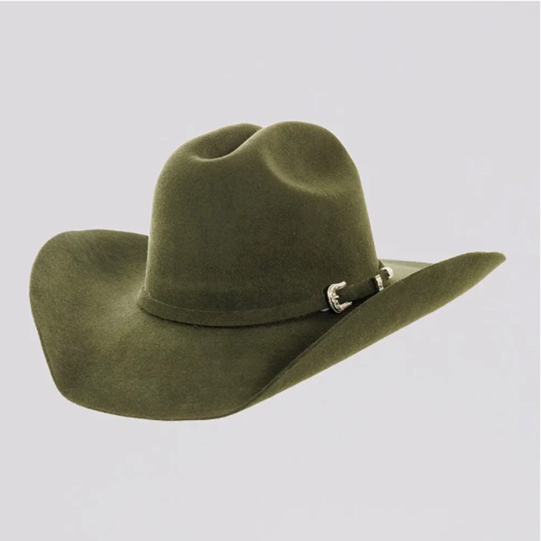 American Hat Co. Olive Cattleman Felt Cowboy Hat for Men - Western Style Rancher Hat with 4